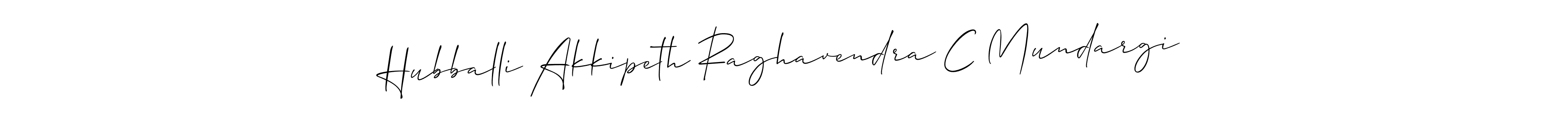 Use a signature maker to create a handwritten signature online. With this signature software, you can design (Allison_Script) your own signature for name Hubballi Akkipeth Raghavendra C Mundargi. Hubballi Akkipeth Raghavendra C Mundargi signature style 2 images and pictures png