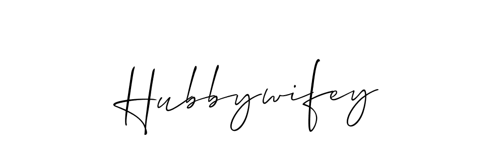 You should practise on your own different ways (Allison_Script) to write your name (Hubbywifey) in signature. don't let someone else do it for you. Hubbywifey signature style 2 images and pictures png
