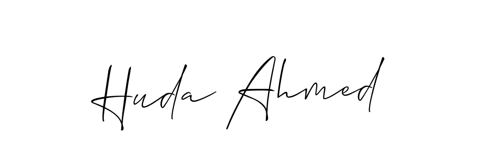 if you are searching for the best signature style for your name Huda Ahmed. so please give up your signature search. here we have designed multiple signature styles  using Allison_Script. Huda Ahmed signature style 2 images and pictures png