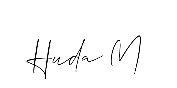 if you are searching for the best signature style for your name Huda M. so please give up your signature search. here we have designed multiple signature styles  using Allison_Script. Huda M signature style 2 images and pictures png