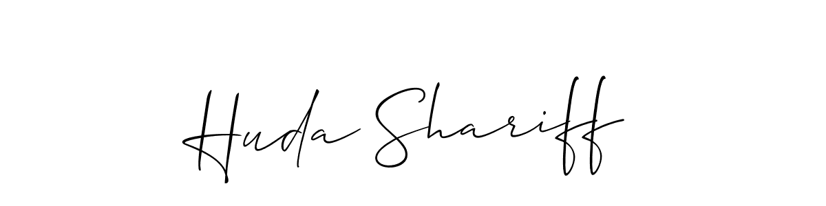 Design your own signature with our free online signature maker. With this signature software, you can create a handwritten (Allison_Script) signature for name Huda Shariff. Huda Shariff signature style 2 images and pictures png