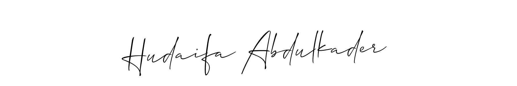 How to make Hudaifa Abdulkader signature? Allison_Script is a professional autograph style. Create handwritten signature for Hudaifa Abdulkader name. Hudaifa Abdulkader signature style 2 images and pictures png