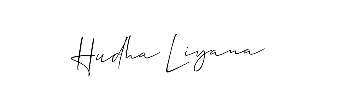 How to make Hudha Liyana signature? Allison_Script is a professional autograph style. Create handwritten signature for Hudha Liyana name. Hudha Liyana signature style 2 images and pictures png