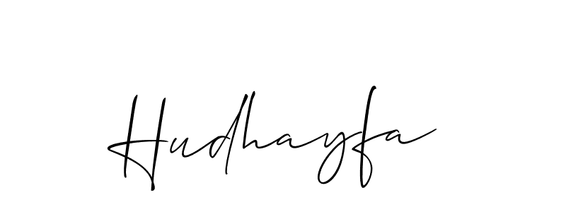 Make a beautiful signature design for name Hudhayfa. With this signature (Allison_Script) style, you can create a handwritten signature for free. Hudhayfa signature style 2 images and pictures png