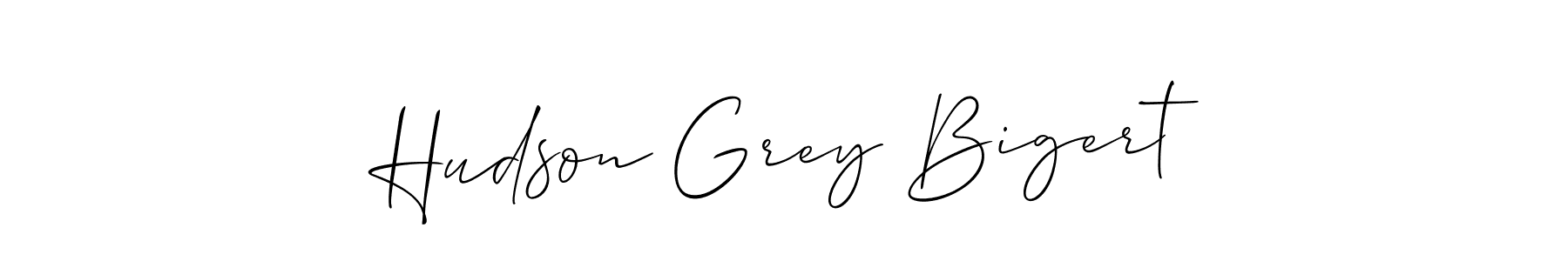 How to Draw Hudson Grey Bigert signature style? Allison_Script is a latest design signature styles for name Hudson Grey Bigert. Hudson Grey Bigert signature style 2 images and pictures png