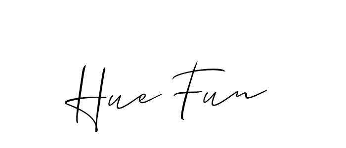 Design your own signature with our free online signature maker. With this signature software, you can create a handwritten (Allison_Script) signature for name Hue Fun. Hue Fun signature style 2 images and pictures png