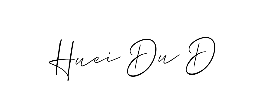 Design your own signature with our free online signature maker. With this signature software, you can create a handwritten (Allison_Script) signature for name Huei Du D. Huei Du D signature style 2 images and pictures png
