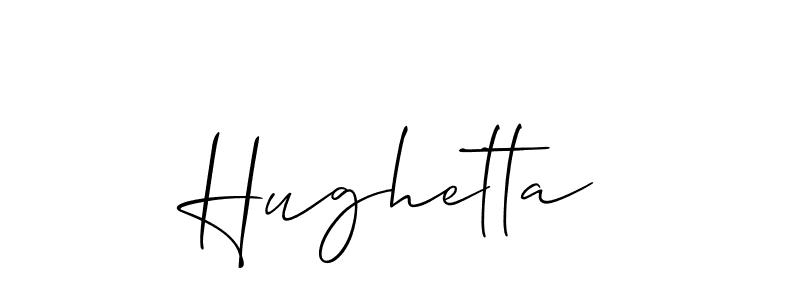 Design your own signature with our free online signature maker. With this signature software, you can create a handwritten (Allison_Script) signature for name Hughetta. Hughetta signature style 2 images and pictures png