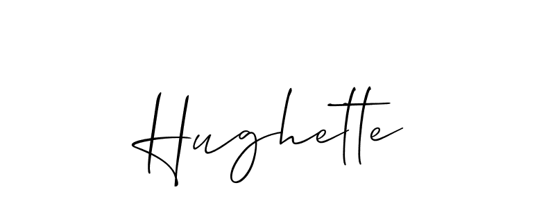 Make a short Hughette signature style. Manage your documents anywhere anytime using Allison_Script. Create and add eSignatures, submit forms, share and send files easily. Hughette signature style 2 images and pictures png