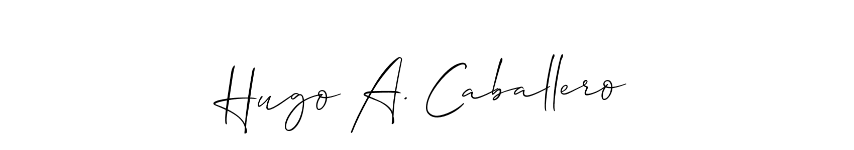 This is the best signature style for the Hugo A. Caballero name. Also you like these signature font (Allison_Script). Mix name signature. Hugo A. Caballero signature style 2 images and pictures png