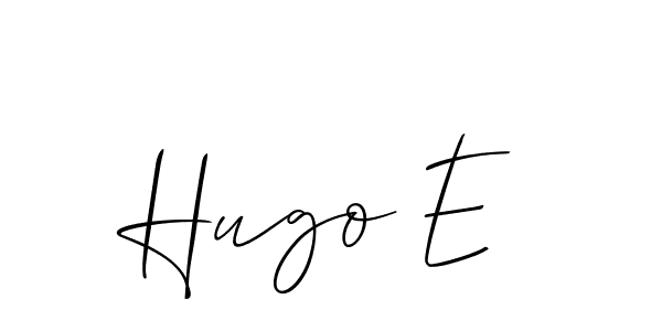 Hugo E stylish signature style. Best Handwritten Sign (Allison_Script) for my name. Handwritten Signature Collection Ideas for my name Hugo E. Hugo E signature style 2 images and pictures png