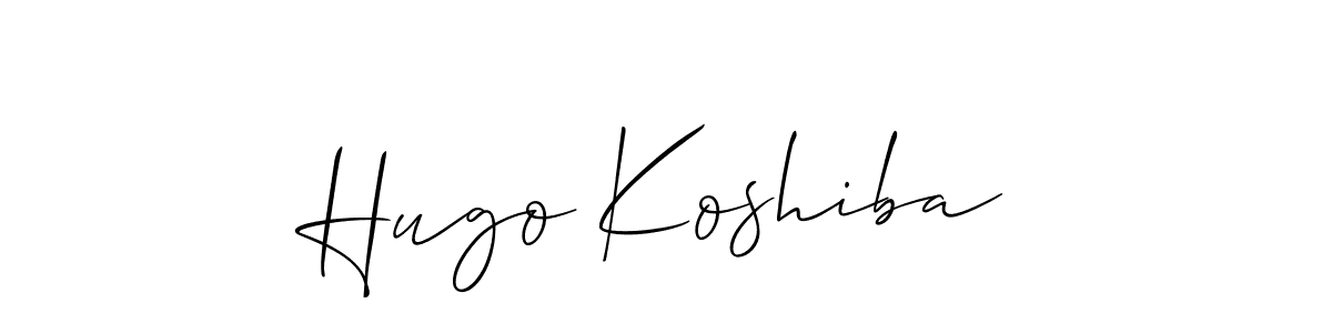 Hugo Koshiba stylish signature style. Best Handwritten Sign (Allison_Script) for my name. Handwritten Signature Collection Ideas for my name Hugo Koshiba. Hugo Koshiba signature style 2 images and pictures png