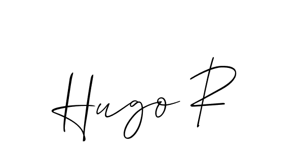 if you are searching for the best signature style for your name Hugo R. so please give up your signature search. here we have designed multiple signature styles  using Allison_Script. Hugo R signature style 2 images and pictures png