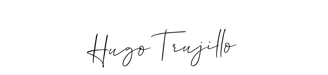 See photos of Hugo Trujillo official signature by Spectra . Check more albums & portfolios. Read reviews & check more about Allison_Script font. Hugo Trujillo signature style 2 images and pictures png