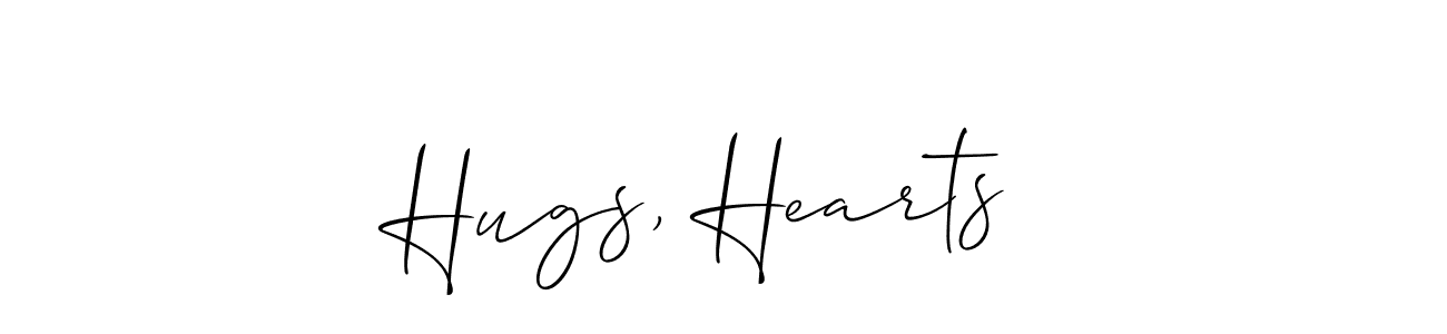 How to Draw Hugs, Hearts  signature style? Allison_Script is a latest design signature styles for name Hugs, Hearts . Hugs, Hearts  signature style 2 images and pictures png