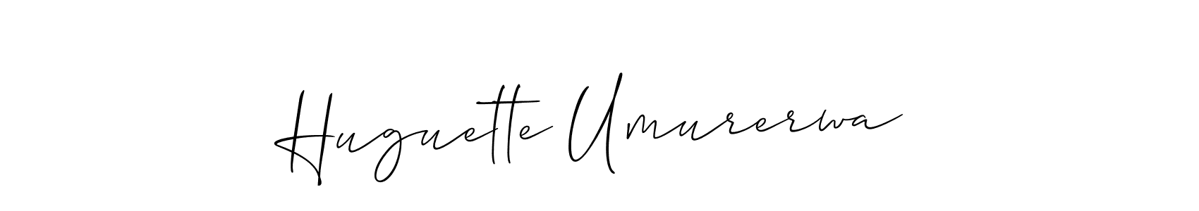 Use a signature maker to create a handwritten signature online. With this signature software, you can design (Allison_Script) your own signature for name Huguette Umurerwa. Huguette Umurerwa signature style 2 images and pictures png