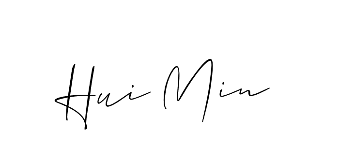 The best way (Allison_Script) to make a short signature is to pick only two or three words in your name. The name Hui Min include a total of six letters. For converting this name. Hui Min signature style 2 images and pictures png