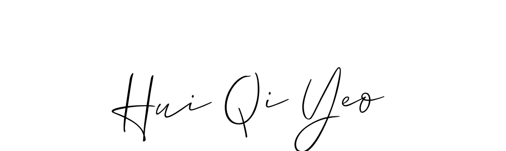 The best way (Allison_Script) to make a short signature is to pick only two or three words in your name. The name Hui Qi Yeo include a total of six letters. For converting this name. Hui Qi Yeo signature style 2 images and pictures png
