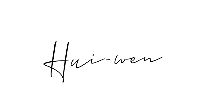 You should practise on your own different ways (Allison_Script) to write your name (Hui-wen) in signature. don't let someone else do it for you. Hui-wen signature style 2 images and pictures png