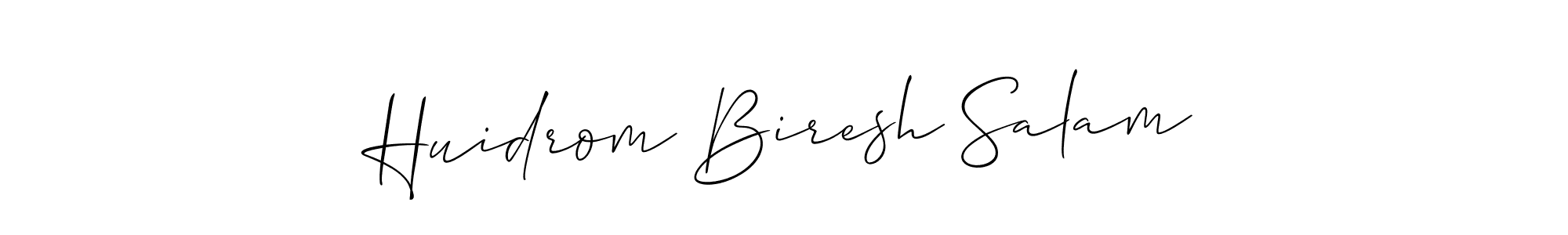 Allison_Script is a professional signature style that is perfect for those who want to add a touch of class to their signature. It is also a great choice for those who want to make their signature more unique. Get Huidrom Biresh Salam name to fancy signature for free. Huidrom Biresh Salam signature style 2 images and pictures png