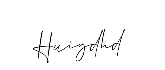 How to make Huigdhd name signature. Use Allison_Script style for creating short signs online. This is the latest handwritten sign. Huigdhd signature style 2 images and pictures png