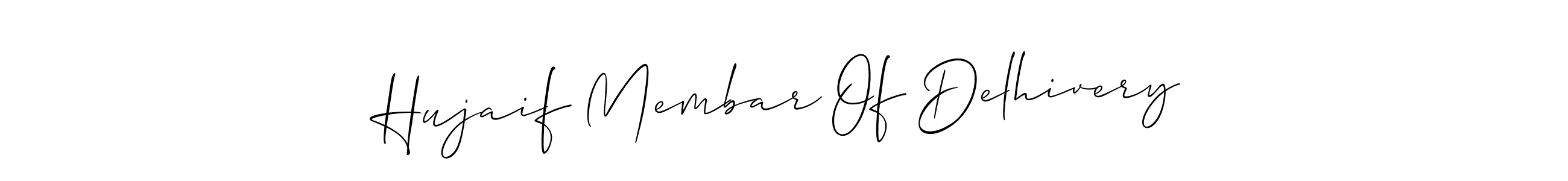 It looks lik you need a new signature style for name Hujaif Membar Of Delhivery. Design unique handwritten (Allison_Script) signature with our free signature maker in just a few clicks. Hujaif Membar Of Delhivery signature style 2 images and pictures png