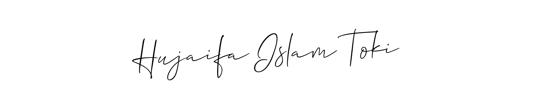 Use a signature maker to create a handwritten signature online. With this signature software, you can design (Allison_Script) your own signature for name Hujaifa Islam Toki. Hujaifa Islam Toki signature style 2 images and pictures png