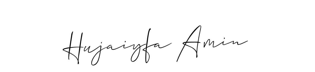 How to Draw Hujaiyfa Amin signature style? Allison_Script is a latest design signature styles for name Hujaiyfa Amin. Hujaiyfa Amin signature style 2 images and pictures png