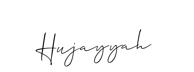 Use a signature maker to create a handwritten signature online. With this signature software, you can design (Allison_Script) your own signature for name Hujayyah. Hujayyah signature style 2 images and pictures png