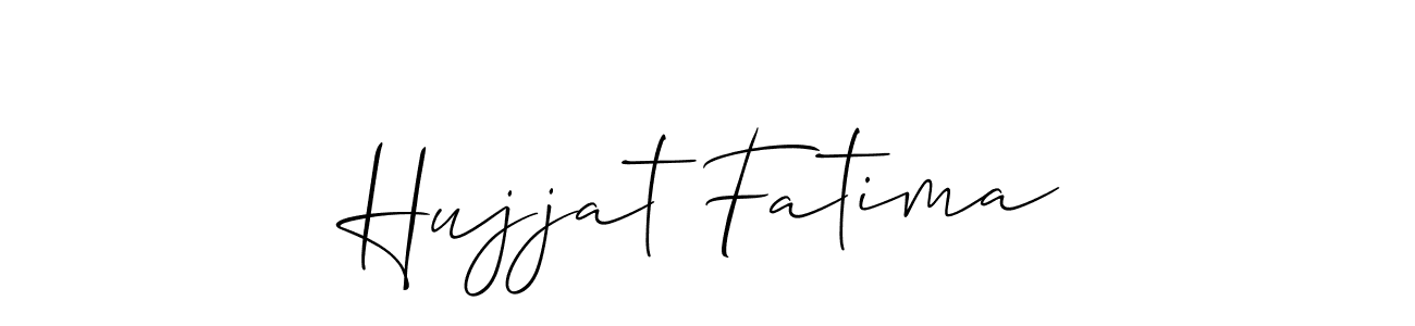 Create a beautiful signature design for name Hujjat Fatima. With this signature (Allison_Script) fonts, you can make a handwritten signature for free. Hujjat Fatima signature style 2 images and pictures png