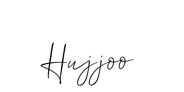 Allison_Script is a professional signature style that is perfect for those who want to add a touch of class to their signature. It is also a great choice for those who want to make their signature more unique. Get Hujjoo name to fancy signature for free. Hujjoo signature style 2 images and pictures png