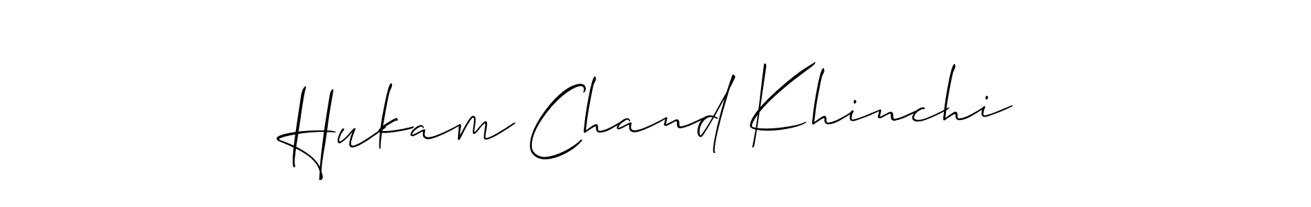 Create a beautiful signature design for name Hukam Chand Khinchi. With this signature (Allison_Script) fonts, you can make a handwritten signature for free. Hukam Chand Khinchi signature style 2 images and pictures png