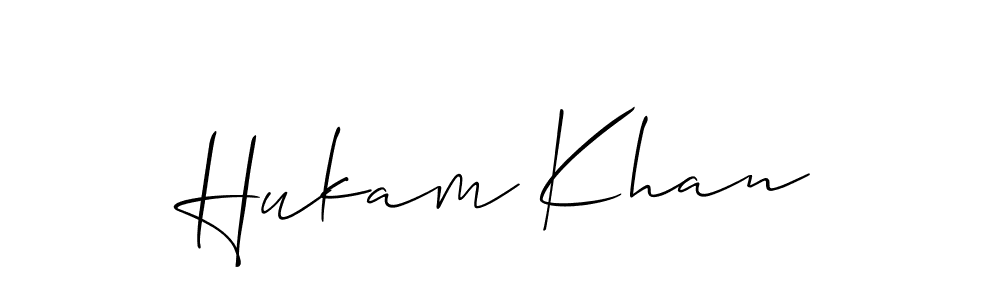 How to make Hukam Khan name signature. Use Allison_Script style for creating short signs online. This is the latest handwritten sign. Hukam Khan signature style 2 images and pictures png