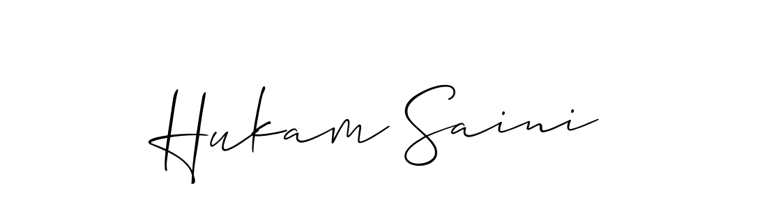 Use a signature maker to create a handwritten signature online. With this signature software, you can design (Allison_Script) your own signature for name Hukam Saini. Hukam Saini signature style 2 images and pictures png