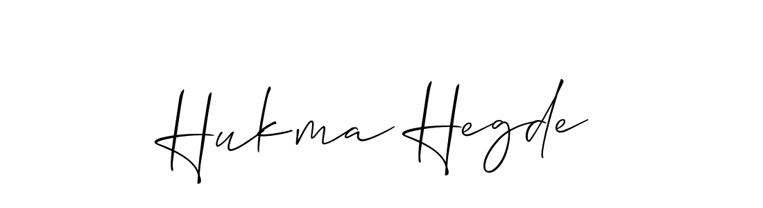 Also we have Hukma Hegde name is the best signature style. Create professional handwritten signature collection using Allison_Script autograph style. Hukma Hegde signature style 2 images and pictures png