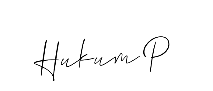 Design your own signature with our free online signature maker. With this signature software, you can create a handwritten (Allison_Script) signature for name Hukum P. Hukum P signature style 2 images and pictures png