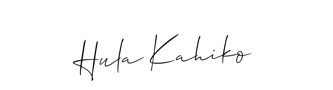 Make a beautiful signature design for name Hula Kahiko. With this signature (Allison_Script) style, you can create a handwritten signature for free. Hula Kahiko signature style 2 images and pictures png