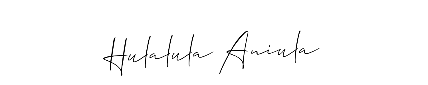 Also we have Hulalula Aniula name is the best signature style. Create professional handwritten signature collection using Allison_Script autograph style. Hulalula Aniula signature style 2 images and pictures png