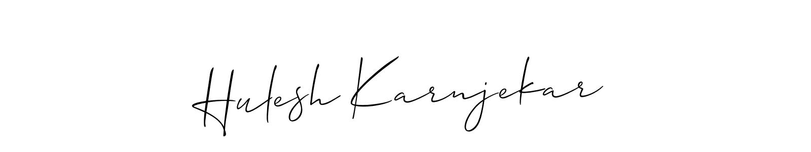 Hulesh Karnjekar stylish signature style. Best Handwritten Sign (Allison_Script) for my name. Handwritten Signature Collection Ideas for my name Hulesh Karnjekar. Hulesh Karnjekar signature style 2 images and pictures png