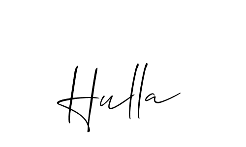 Create a beautiful signature design for name Hulla. With this signature (Allison_Script) fonts, you can make a handwritten signature for free. Hulla signature style 2 images and pictures png