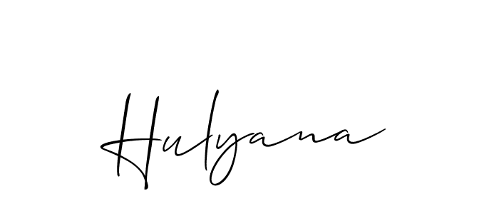 You can use this online signature creator to create a handwritten signature for the name Hulyana. This is the best online autograph maker. Hulyana signature style 2 images and pictures png