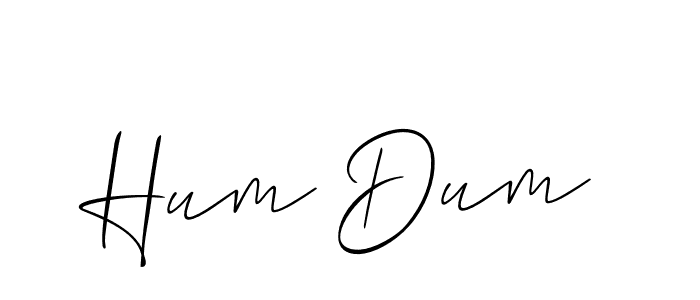 The best way (Allison_Script) to make a short signature is to pick only two or three words in your name. The name Hum Dum include a total of six letters. For converting this name. Hum Dum signature style 2 images and pictures png