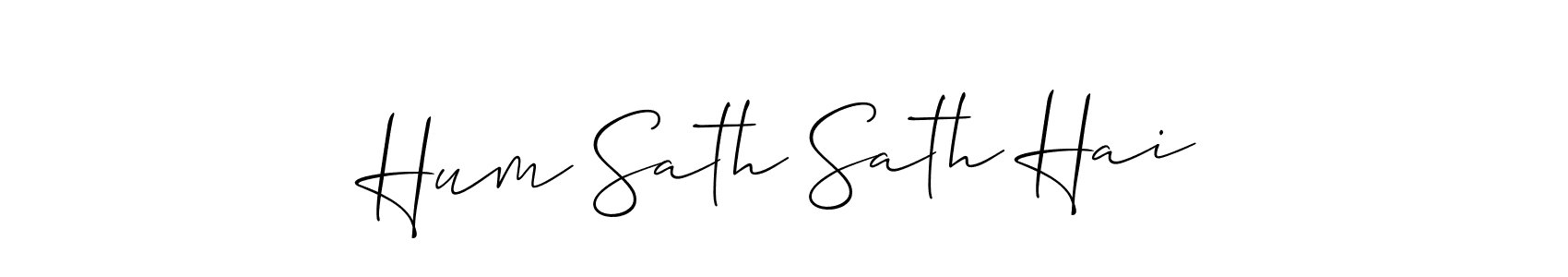 How to make Hum Sath Sath Hai name signature. Use Allison_Script style for creating short signs online. This is the latest handwritten sign. Hum Sath Sath Hai signature style 2 images and pictures png