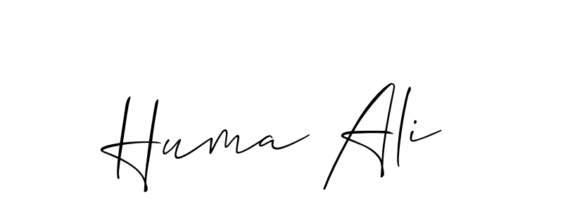 Also we have Huma Ali name is the best signature style. Create professional handwritten signature collection using Allison_Script autograph style. Huma Ali signature style 2 images and pictures png