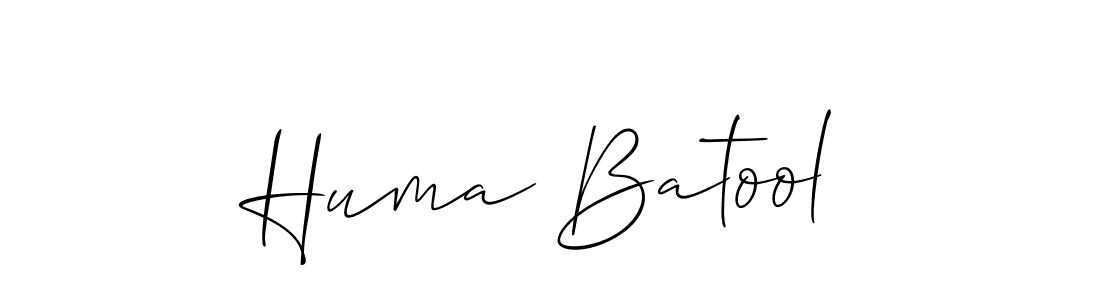 Use a signature maker to create a handwritten signature online. With this signature software, you can design (Allison_Script) your own signature for name Huma Batool. Huma Batool signature style 2 images and pictures png