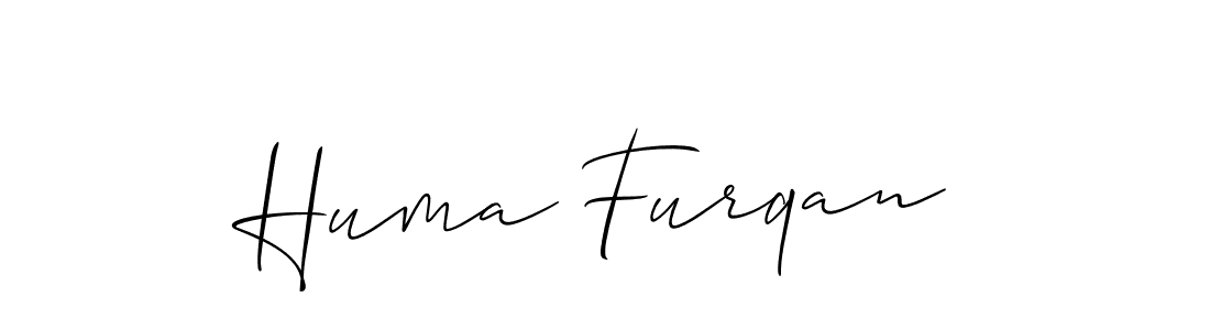 Create a beautiful signature design for name Huma Furqan. With this signature (Allison_Script) fonts, you can make a handwritten signature for free. Huma Furqan signature style 2 images and pictures png