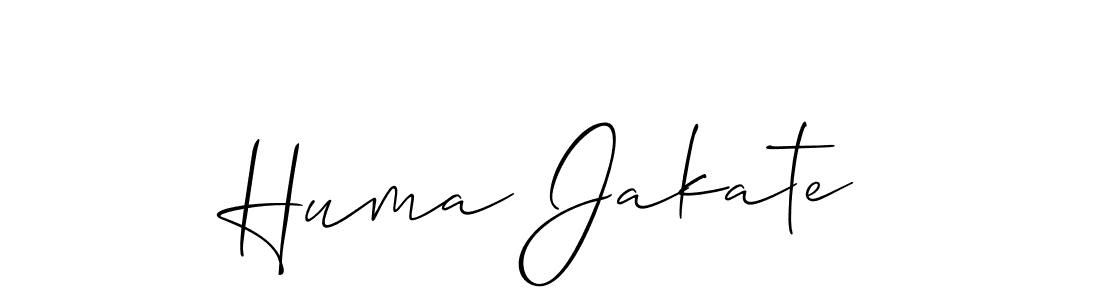 Design your own signature with our free online signature maker. With this signature software, you can create a handwritten (Allison_Script) signature for name Huma Jakate. Huma Jakate signature style 2 images and pictures png