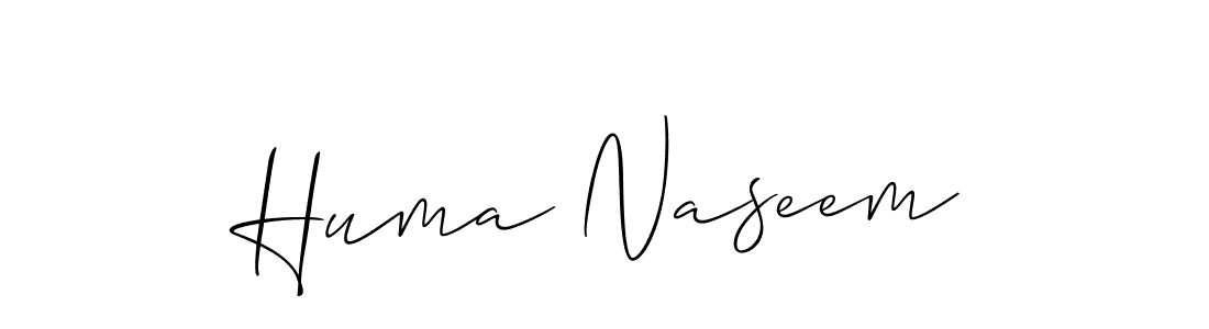 Allison_Script is a professional signature style that is perfect for those who want to add a touch of class to their signature. It is also a great choice for those who want to make their signature more unique. Get Huma Naseem name to fancy signature for free. Huma Naseem signature style 2 images and pictures png