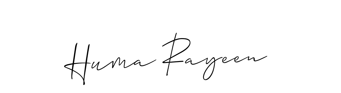 Design your own signature with our free online signature maker. With this signature software, you can create a handwritten (Allison_Script) signature for name Huma Rayeen. Huma Rayeen signature style 2 images and pictures png