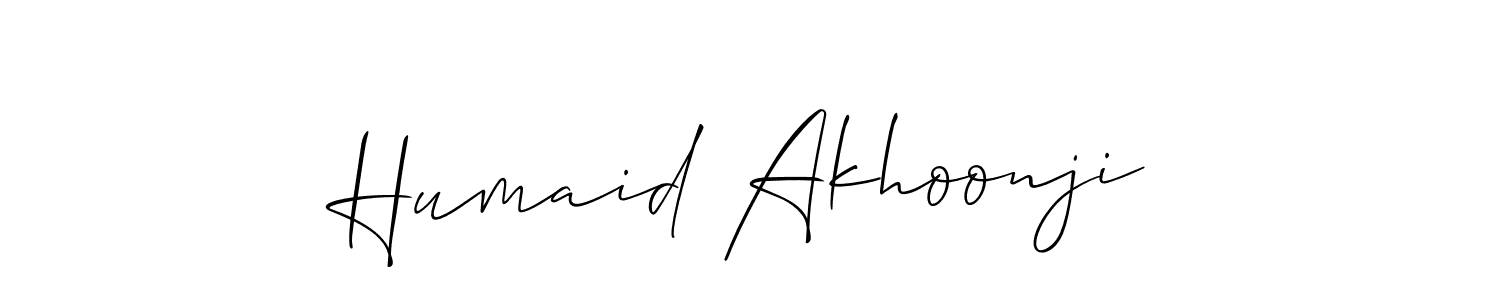 You can use this online signature creator to create a handwritten signature for the name Humaid Akhoonji. This is the best online autograph maker. Humaid Akhoonji signature style 2 images and pictures png